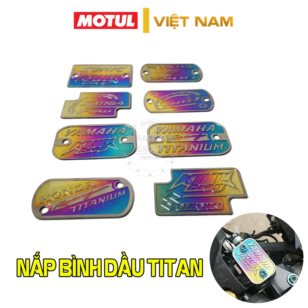 Tem titan nắp dầu gắn xe máy Winner X, Winner, Exciter, Satria, Sonic, Vario, SH, Airblade