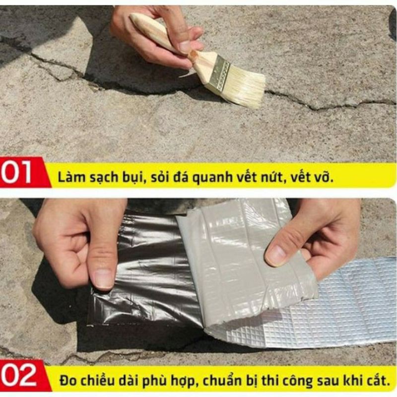 Băng Keo Chống Thấm Nhật Bản Sakyse chống thấm trên mọi bề mặt mái tôn trần sàn xịt, Miếng Dán Chống Thấm Dột - TABISO