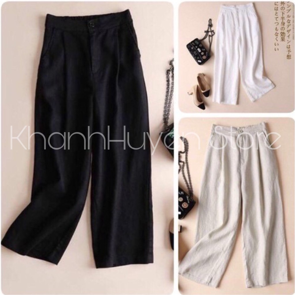 Quần đũi ống rộng dài - Quần culottes đũi dáng dài ống rộng siêu Hot dáng suông