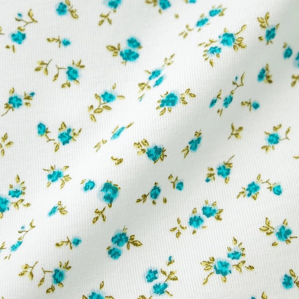 Áo thun dáng croptop in hoa, vạt chéo GU Nhật - Mã 330482