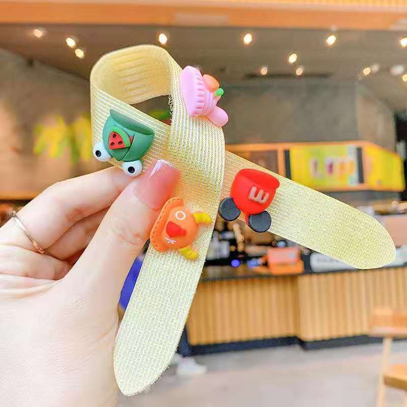 Băng Đô Cài Tóc Mềm Mại Họa Tiết Trái Cây/Hoa Xinh Xắn Cho Bé