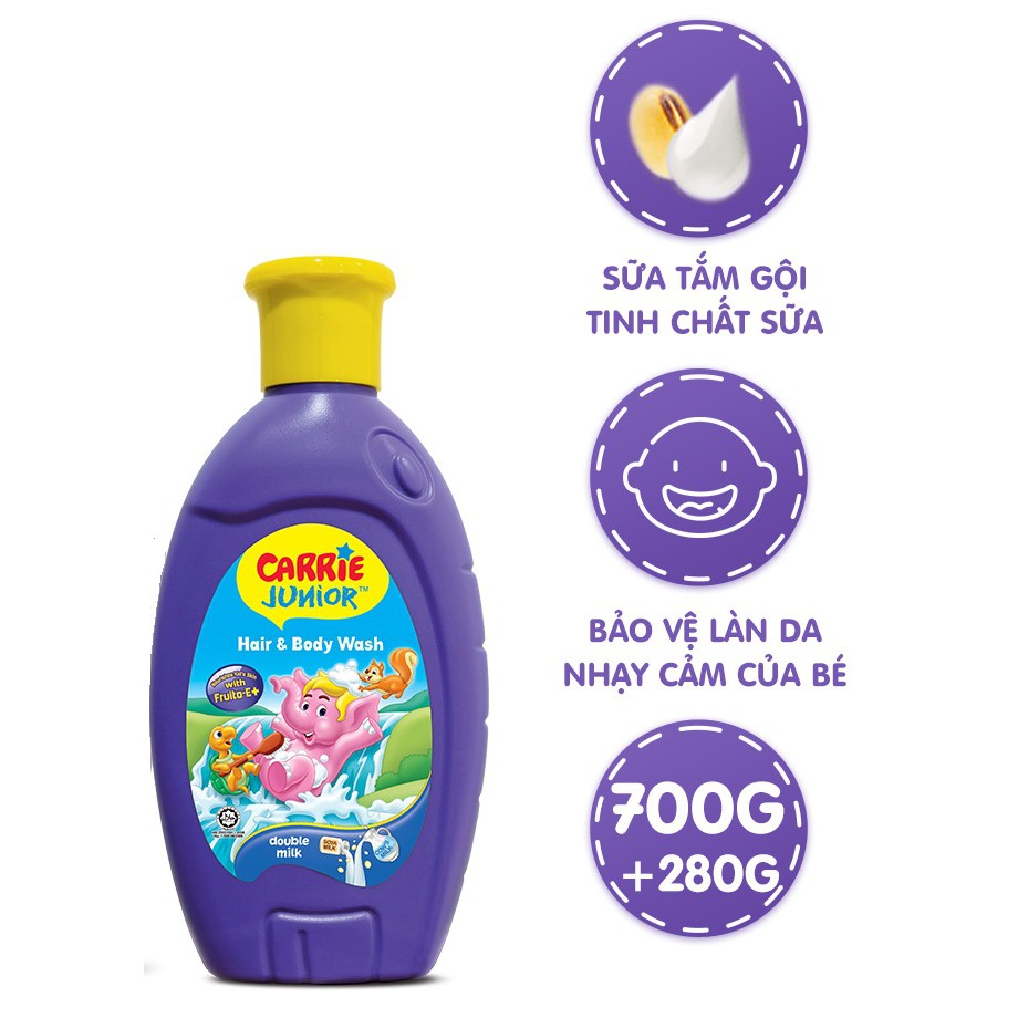 Sữa tắm Gội cho bé Carrie Junior 280g