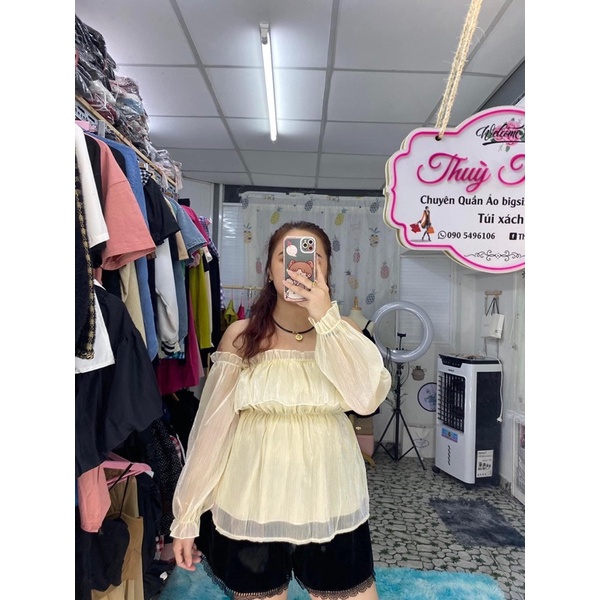 Áo bẹt vai tơ ống Bigsize Thuỳ Trangg 60-80kg