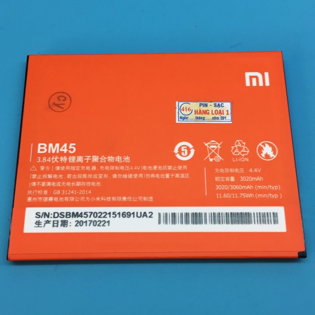 Pin Xiaomi Redmi Note2 zin