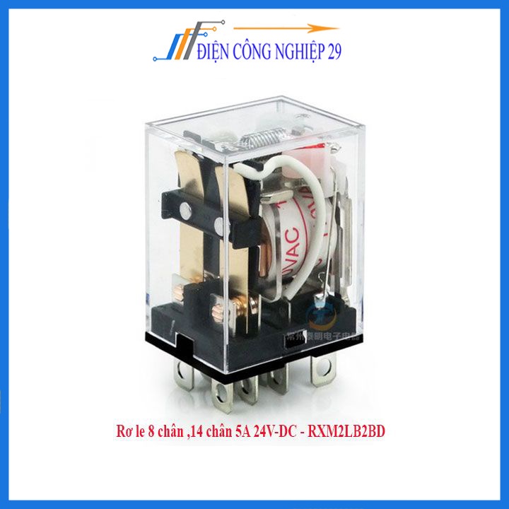 Rơ le trung gian rơle kiếng  24V  đế 8 chân 14 chân