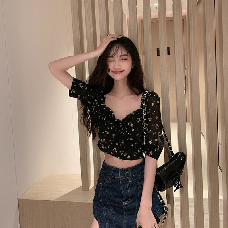 Áo Croptop Trễ Vai In Hoa Cho Nữ | BigBuy360 - bigbuy360.vn