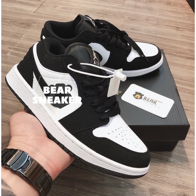 [Bear.sneaker] Giày Thể Thao J.D1 low Panda hàng chuẩn SC (da xịn-hàng bo viền)