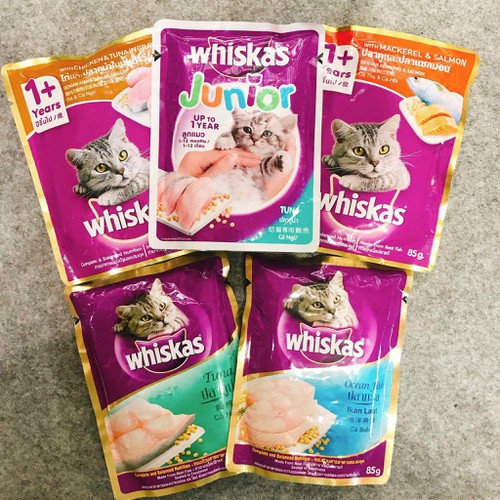 WHISKAS PATE GÓI 85g (MÈO LỚN-MÈO CON)