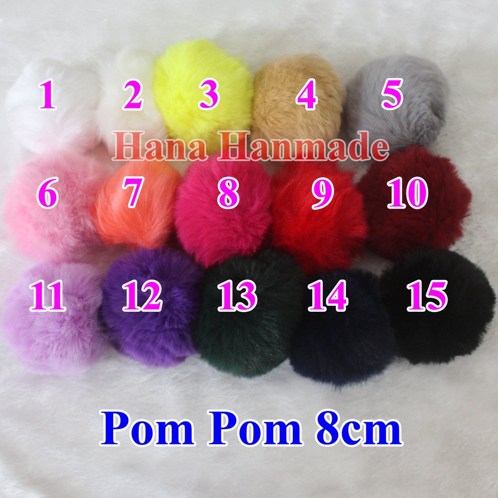 Pom pom trơn 8cm