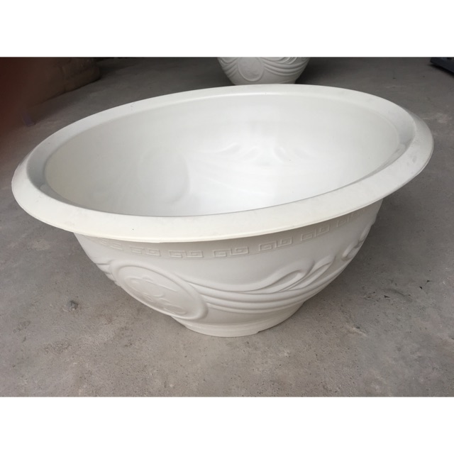Combo 10 chậu nhựa T48 màu trắng tuyền