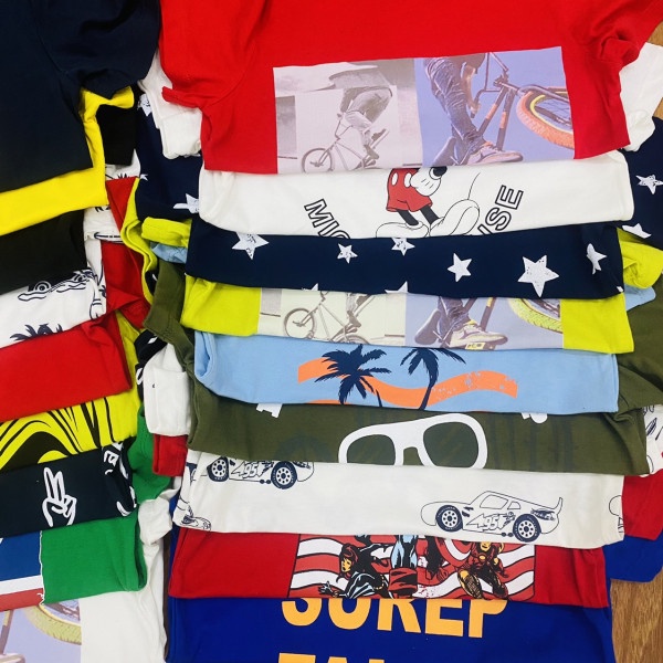 Áo phông bé trai size Đại 4 đến 16 tuổi áo thun cotton xuất dư HM in hình -ATM ATMC