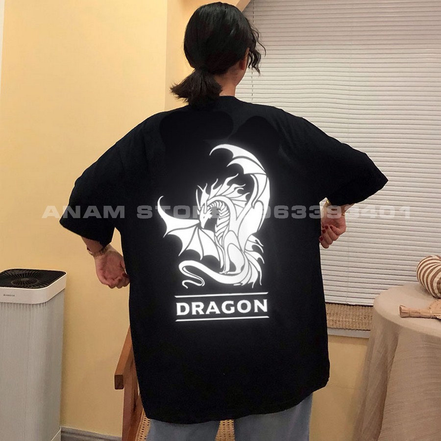 Áo thun Phản Quang Tay Lỡ Nam Nữ Rồng Bạc