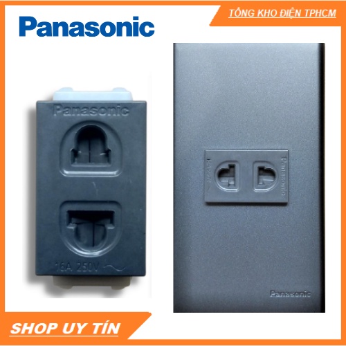 Ổ cắm màu đen Panasonic - Ổ đơn 2 chấu màu đen chính hãng