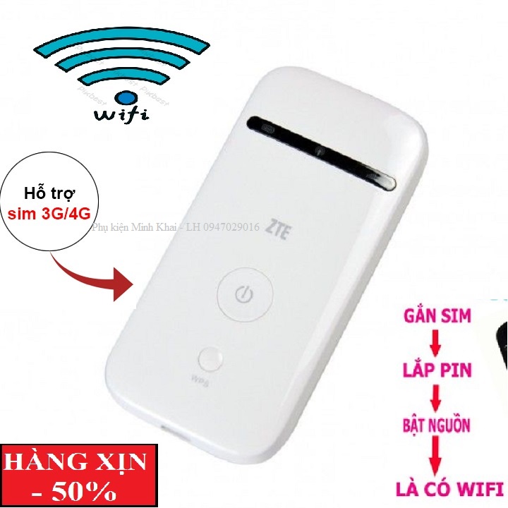 Máy phát mạng wifi Máy Phát Wifi Từ Sim 3G,4G ZTE MF65  nhập khẩu nguyên hộp chất lượng toàn cầu gắn sim là sài