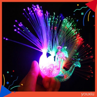 Đèn led đeo ngón tay hình con công độc đáo trang trí