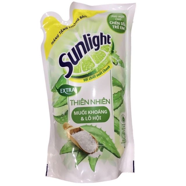 Nước rửa chén Sunlight trà xanh , lô hội túi 550g