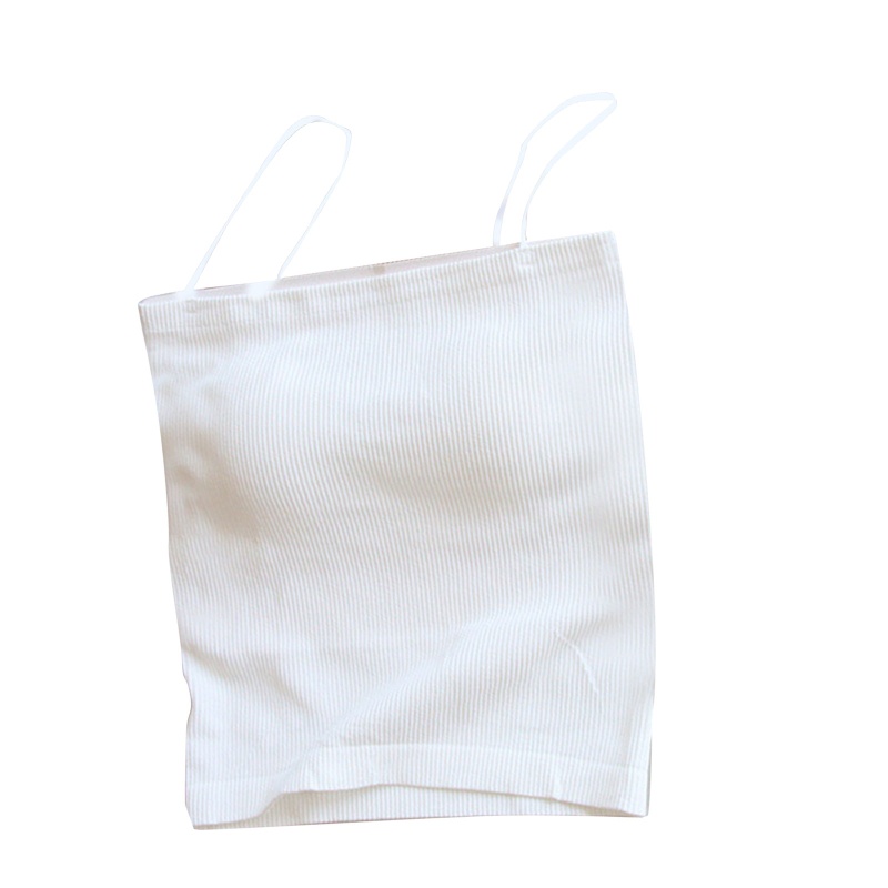 Brroa Áo Hai Dây Dệt Kim Màu Trơn Có Gân Và Kệ Áo Ngực Dành Cho Nữ