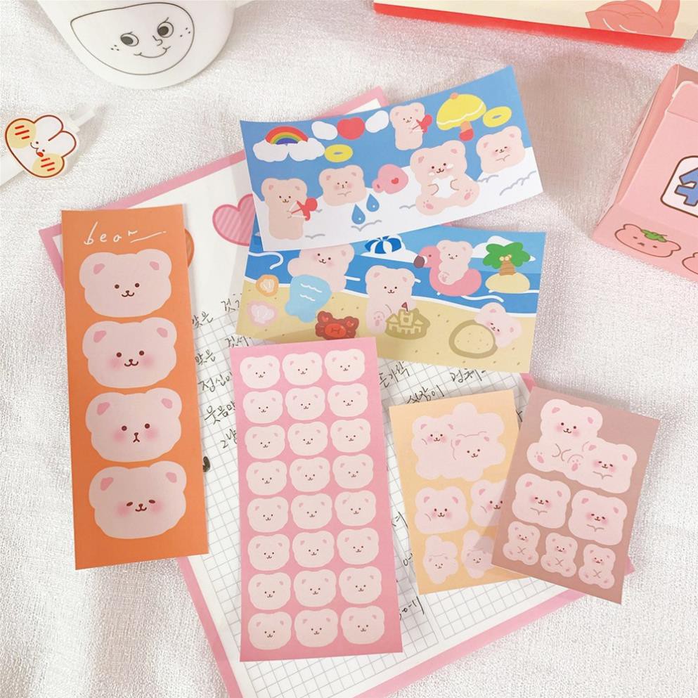 LYANWSticker dán trang trí điện thoại hình chú gấu đáng yêu DIY