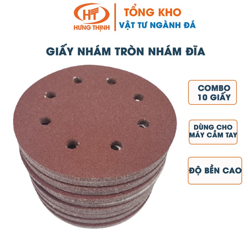 Hộp 100 Giấy Ráp - Giấy Nhám Tròn Nhám Đĩa Đánh Bóng Hiệu Quả