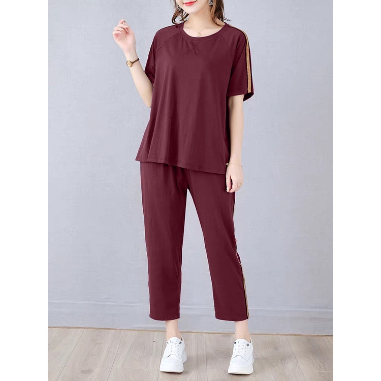 Bộ thể thao bigsize ngắn tay chất cotton co dãn 4 chiều , Set đồ thể thao mùa thu BB01