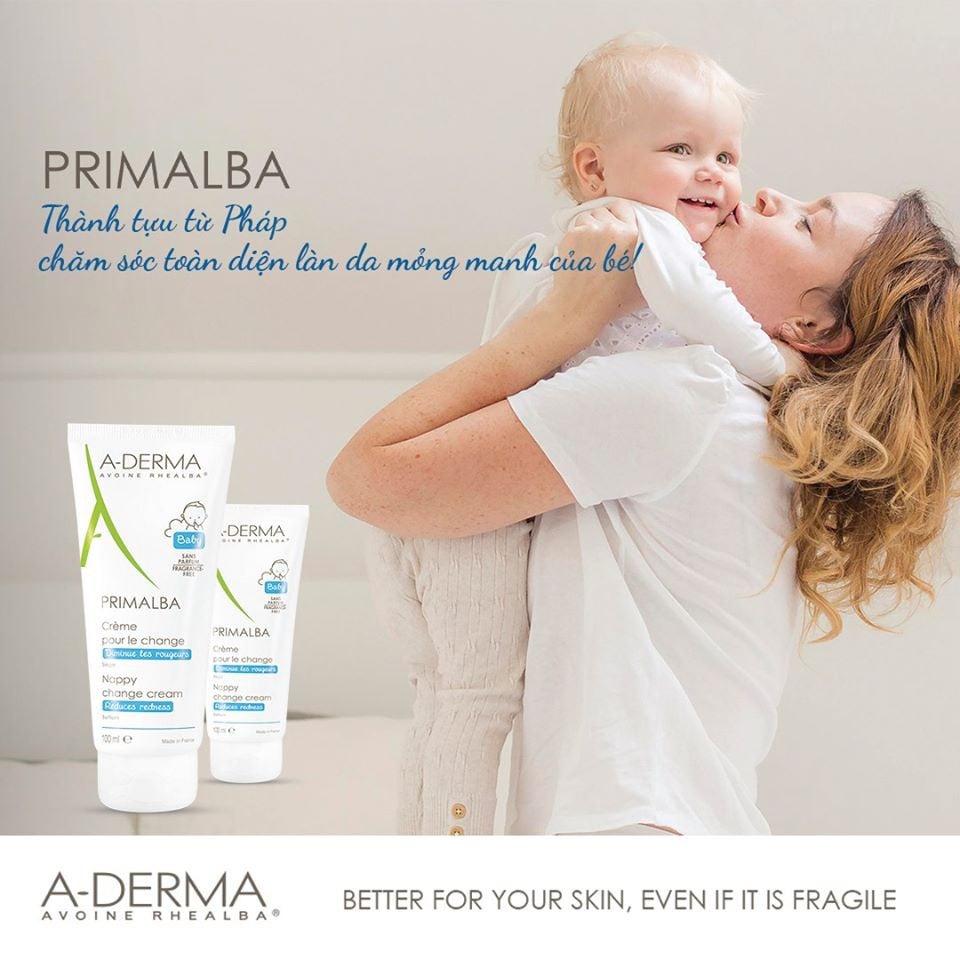 Kem hăm A-derma Primalba Nappy Change Cream - ngăn ngừa và làm dịu hăm tã lót,bảo vệ làn da bé 200ml