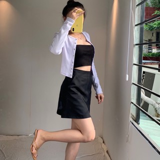 CROPTOP TAY DÀI NÚT BẤM