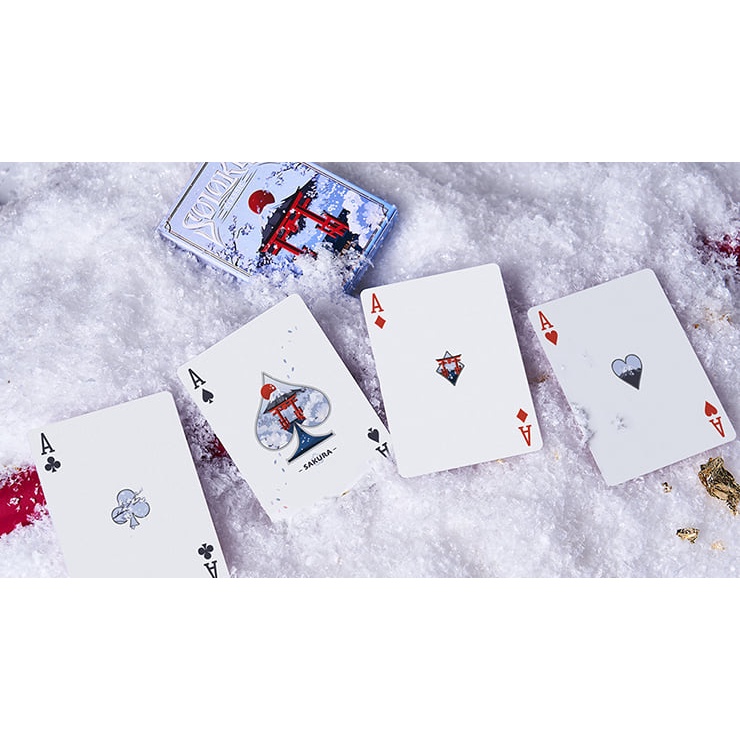 Bài tây USA cao cấp : Solokid Sakura (Blue) Playing Cards by BOCOPO