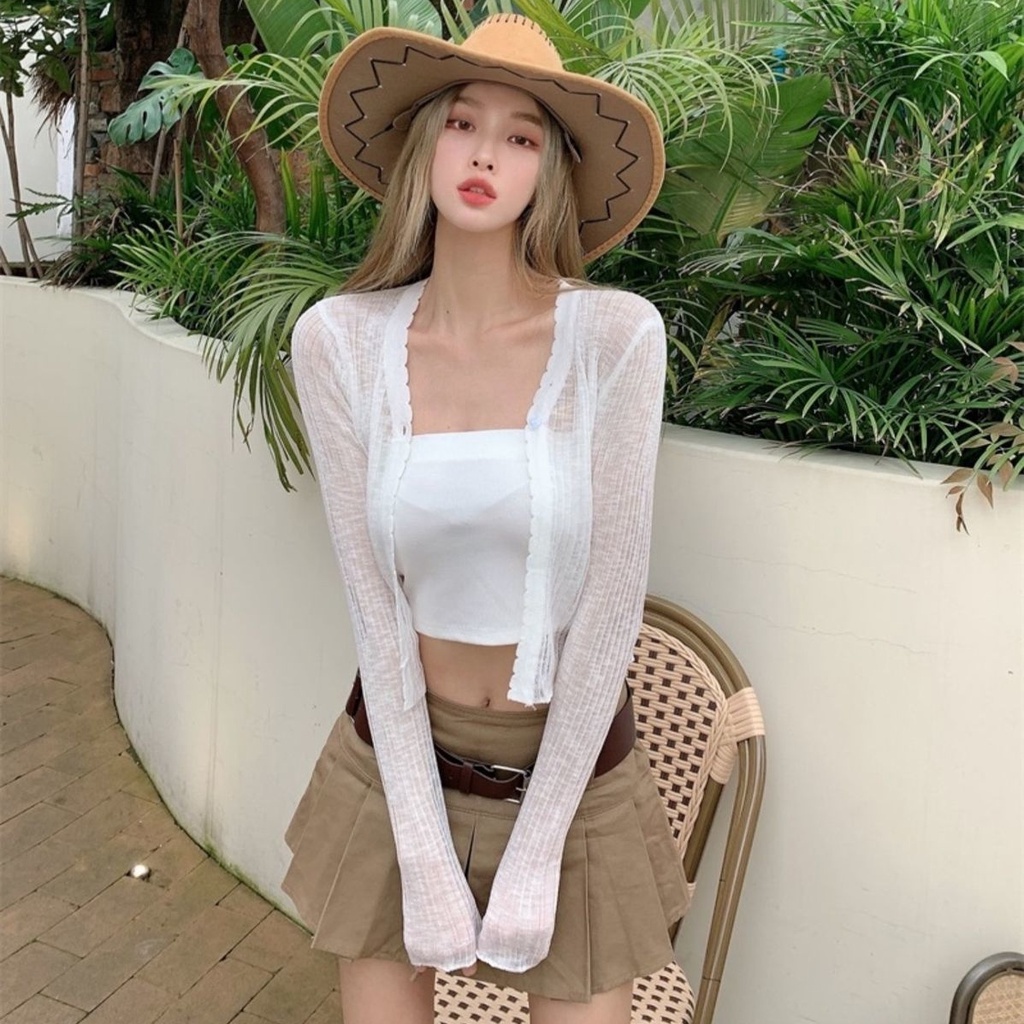 Áo Khoác cardigan Mỏng Dài Tay Chống Nắng Thời Trang Mùa Hè Cho Nữ