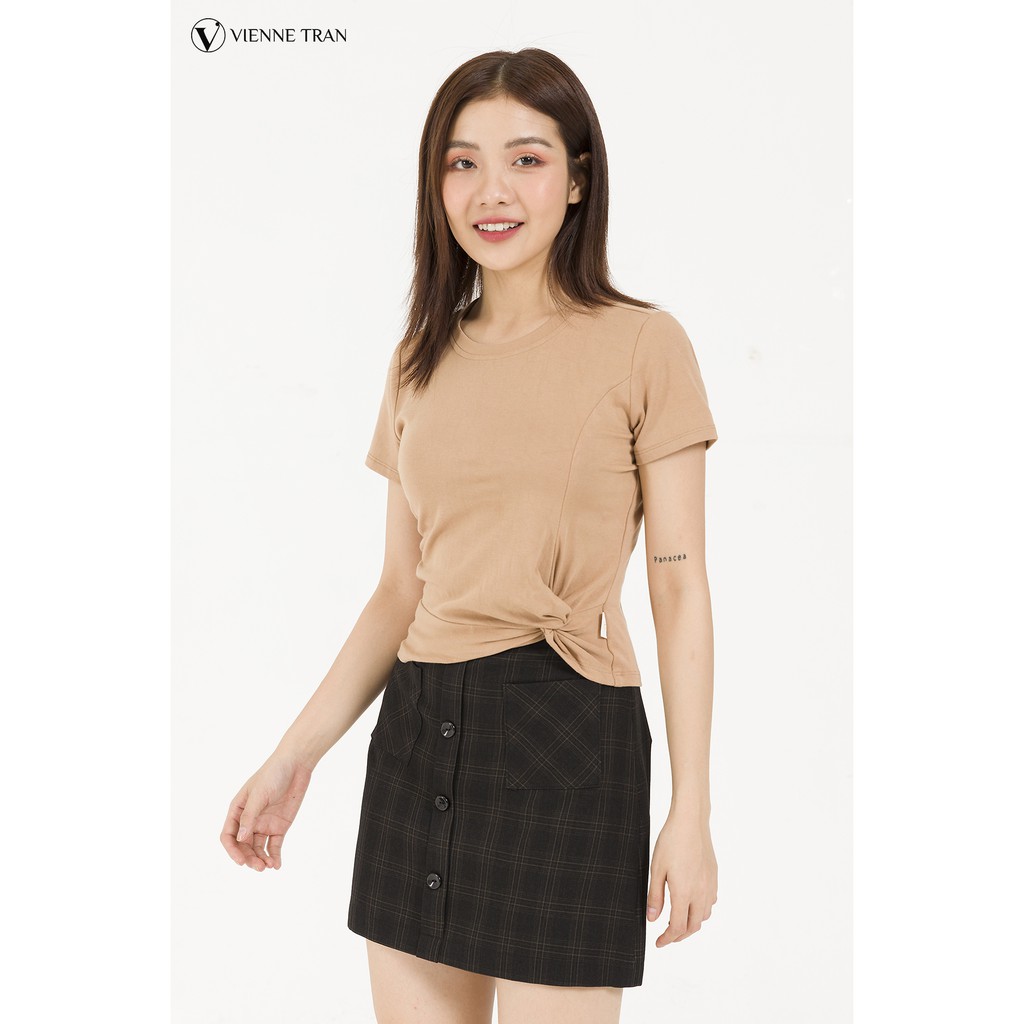 Chân váy A 2 túi ốp VIEN TRAN O62R20Q002 (Đen/ Đen trắng) | BigBuy360 - bigbuy360.vn