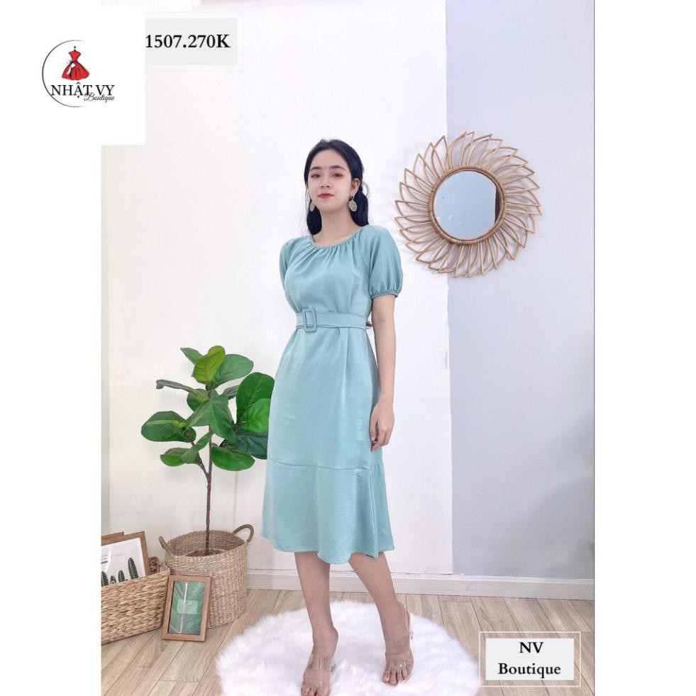 [Mã FAMALLT5 giảm 15% đơn 150k] Đầm suông dài, đầm bigsize dự tiệc, đầm bầu công sở lụa trơn - NHATVY D1507