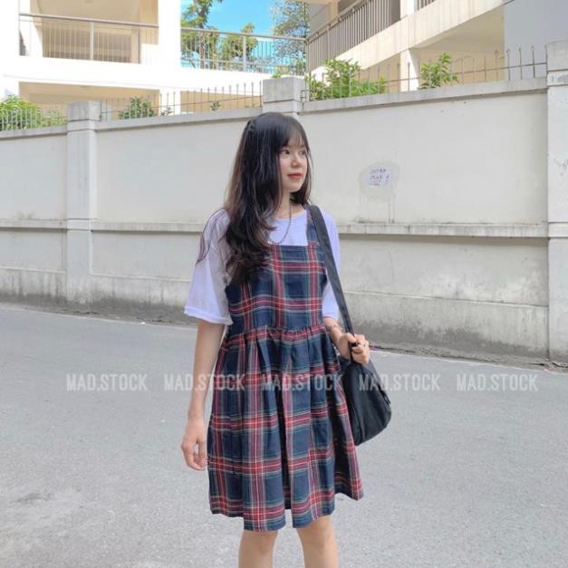 ( CÓ ẢNH THẬT ) VÁY BABYDOLL DÂY KẺ SỌC MIX ÁO THUN SIÊU XINH !