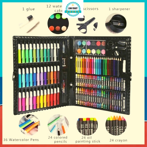 Hộp màu 150 chi tiết cho bé tập tô, bộ tô màu