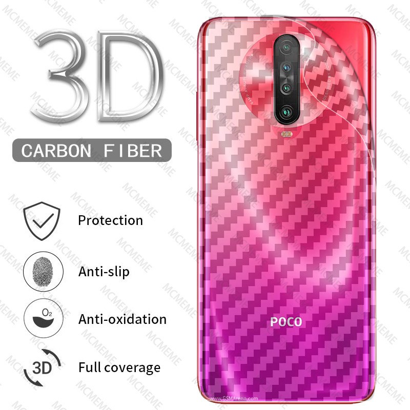 Miếng Dán Carbon Mặt Sau Điện Thoại Nhám Chống Xước Cao Cấp Cho Xiaomi Poco X3 NFC/ Pro X3 PM3 F3 F2 Pro Pocophone F1 5G