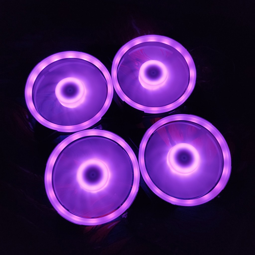 Quạt Tản Nhiệt V4 Sáng Tâm Và Viền Quạt 12cm Fan Led RGB Bộ 6 Quạt Đồng Bộ Hub Coolmoon ARGB Music
