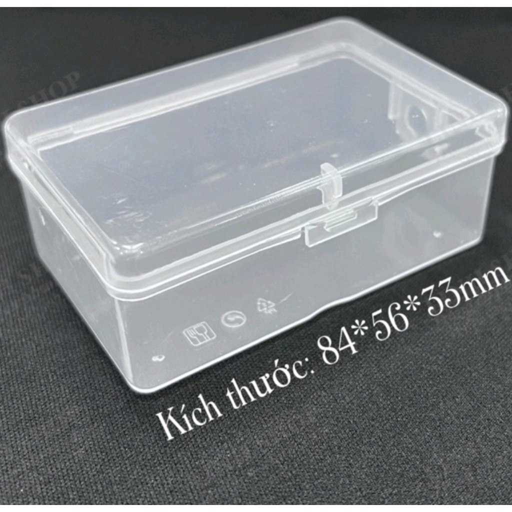 Hộp nhựa trong suốt 84*56*33mm, hộp mini đựng kim ngòi chum nhựa chum silicone, đựng trang sức