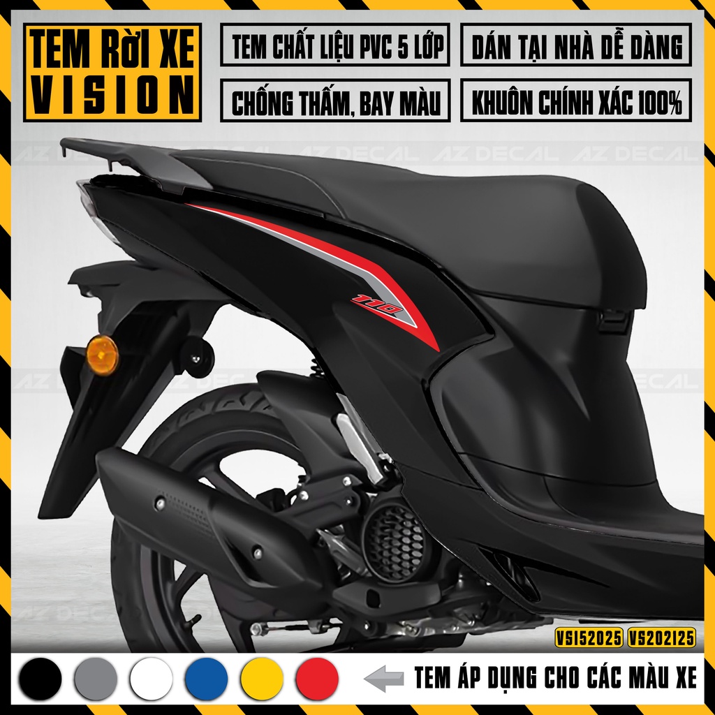 Tem Chỉ Dán Vision Thiết Kế Cách Điệu | VS25 | Tem Xe Vision Đẹp Cao Cấp Chống Nước, Bền Màu, Nhiều Mẫu Thiết Kế Đa Dạng