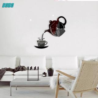 Đồng hồ kim treo tường bằng nhựa acrylic mặt gương không gây tiếng ồn thiết kế ngày nghỉ 3D sáng tạo