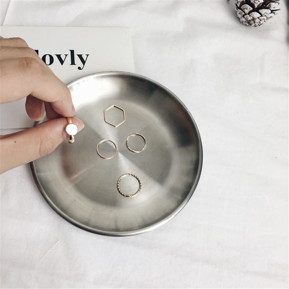 Set 5 Nhẫn Đeo Khớp Ngón Tay Đơn Giản Thời Trang Hàn Quốc Cho Nữ