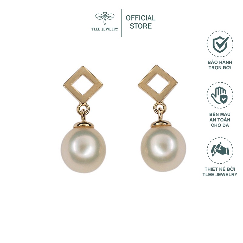 Khuyên tai bạc nữ TLEE LiLY gắn ngọc trai nhân tạo nữ tính TleeJewelry B0107