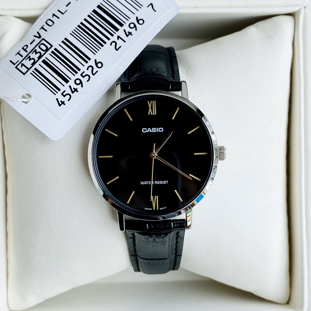 Đồng hồ nữ dây da Casio LTP VT01L 1B