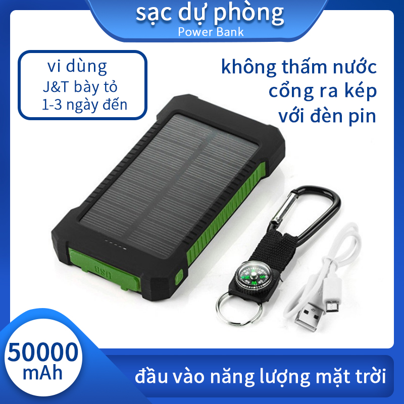 Sạc Dự Phòng 50000mah Sử Dụng Năng Lượng Mặt Trời - Hàng chính hãng - Thương hiệu  chống nước, chống