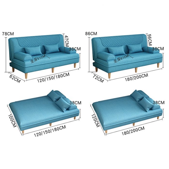 Ghế Sofa Giường Loại 1m2 HP68 , Ghế Gấp Thành Giường Khung Thép Chịu Lực, Chọn Màu Và Chất Liệu Theo Yêu Cầu