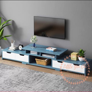 Kệ tivi cánh trơn Gỗ MDF kháng nước, kích thước (120-190)*30*36cm ( Màu xanh )