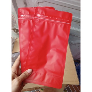 túi zipper đựng cafe có 8 cạnh đáy vuông - Màu đỏ - Đen - Trắng, Bạc, Đồng