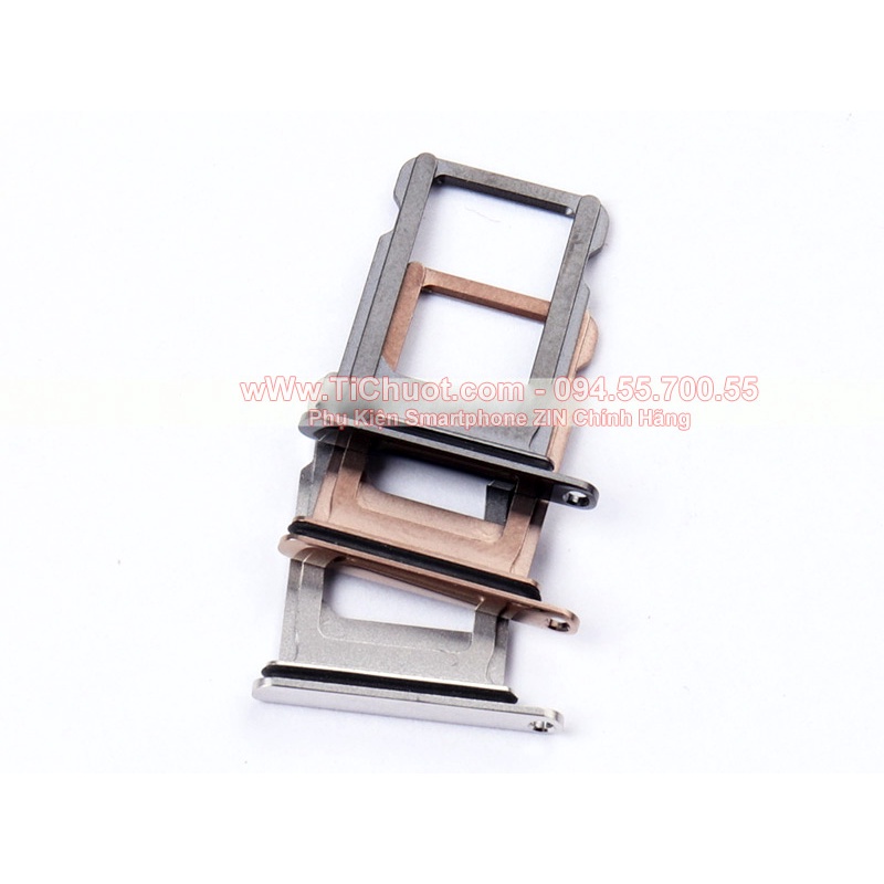 Khay sim iPhone XS Max 1 SIM/ 2 SIM ZIN có Ron Chống Nước &amp; Lẫy Giữ Sim