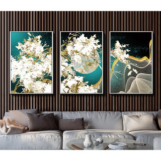 Tranh treo tường tráng gương phòng khách IGA mẫu hoa lá 50x70x3- GD30B