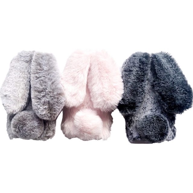 Ốp điện thoại phối lông hình tai thỏ cho iPhone 7 plus 8 plus X XS XR XSmax 11 Pro max