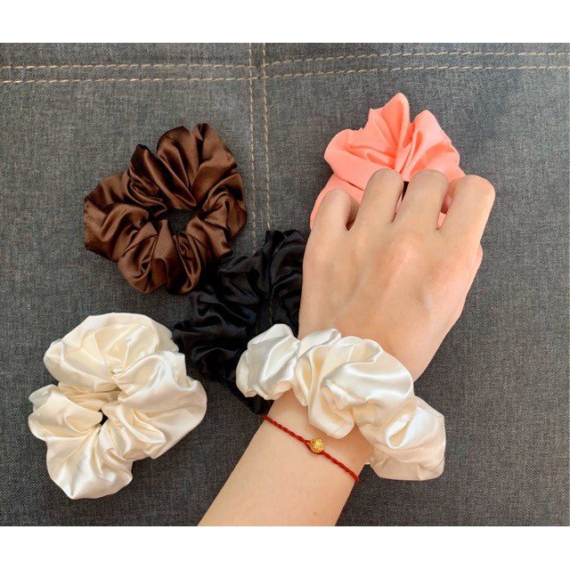 [Ảnh thật]CỘT TÓC VẢI SCRUNCHIES LỤA SATIN TÔNG CAM SANG TRỌNG-THỜI TRANG HÀN QUỐC NỮ PHỤ KIỆN GIÁ RẺ ĐẸP