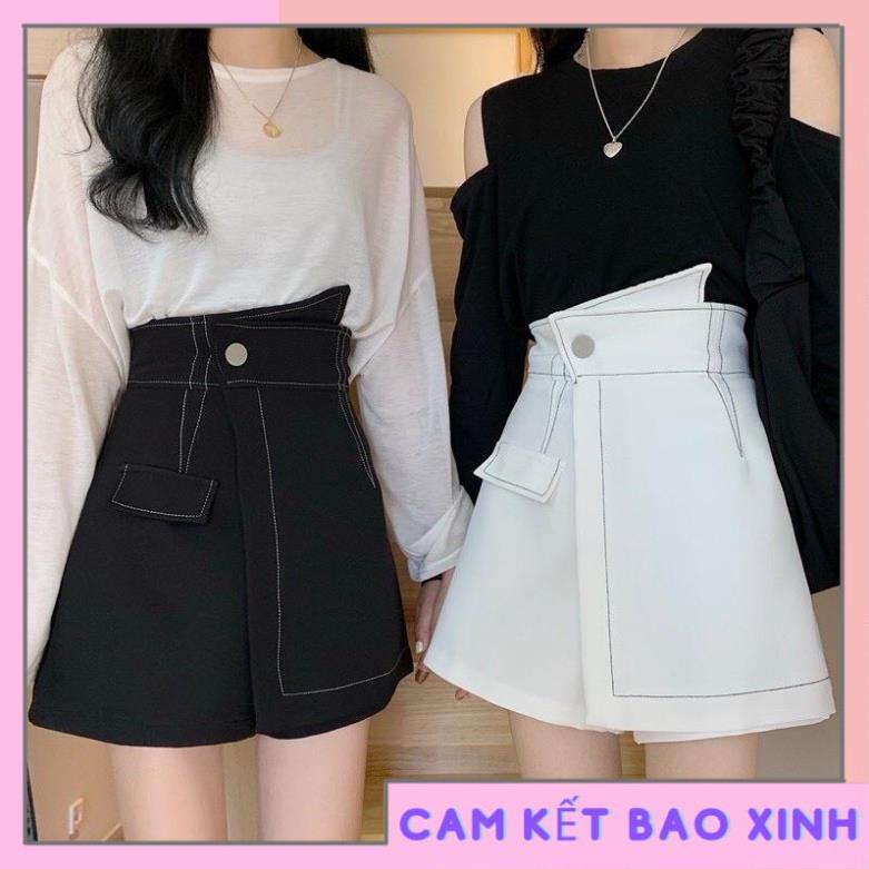 QUẦN GIẢ VÁY ĐAI CAO VIỀN CHỈ NỔI XINH HÌNH THÂT VV1 [Hàng Siêu Cấp]