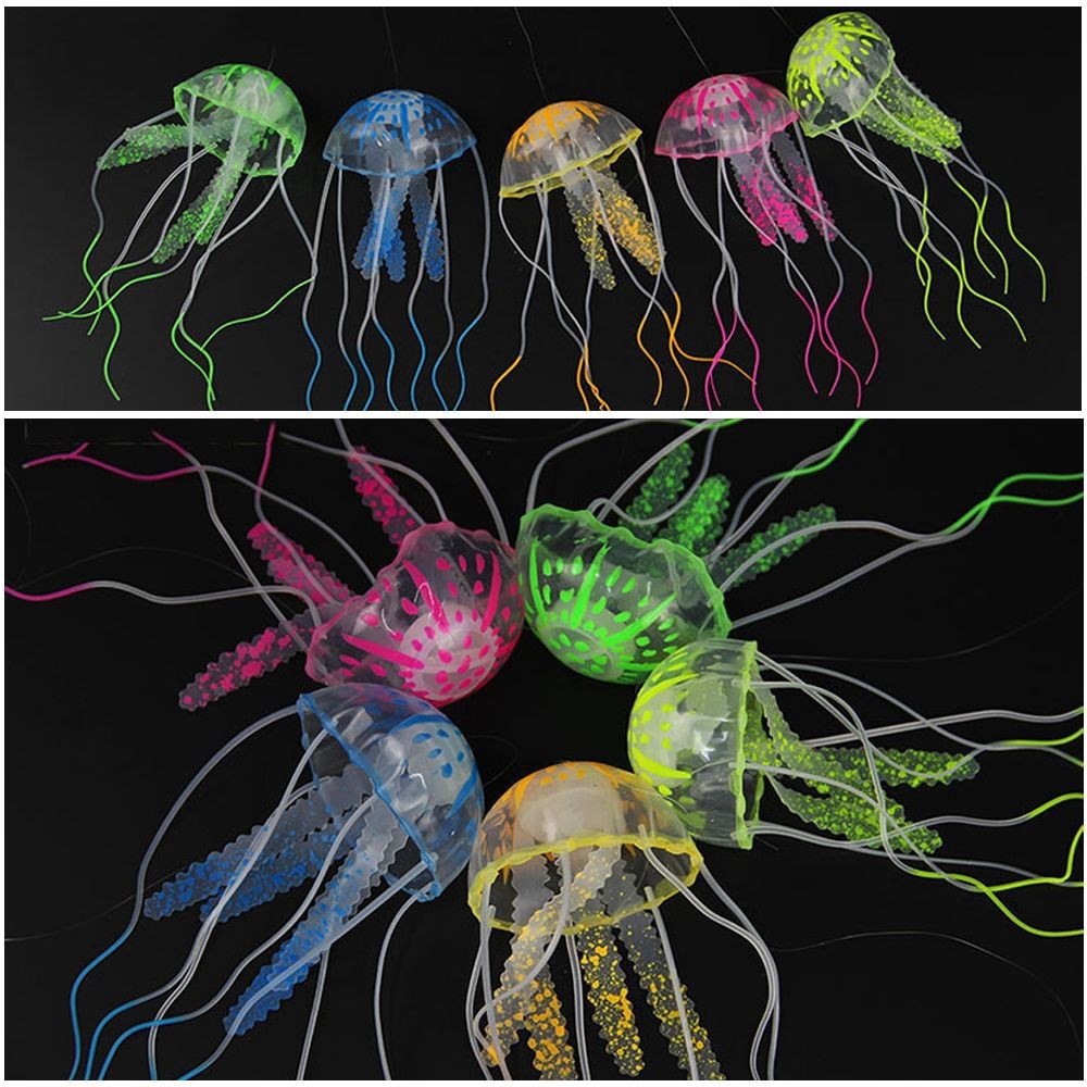 KUNHEV Sứa silicon phát quang trang trí bể cá